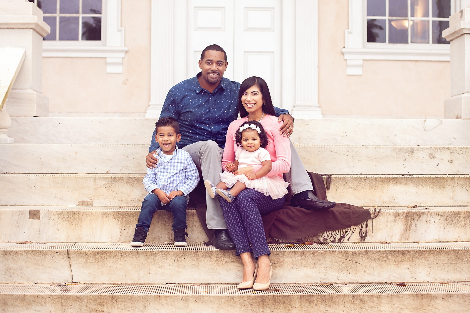 Family Portrait on the Main Stairs of the Mansion