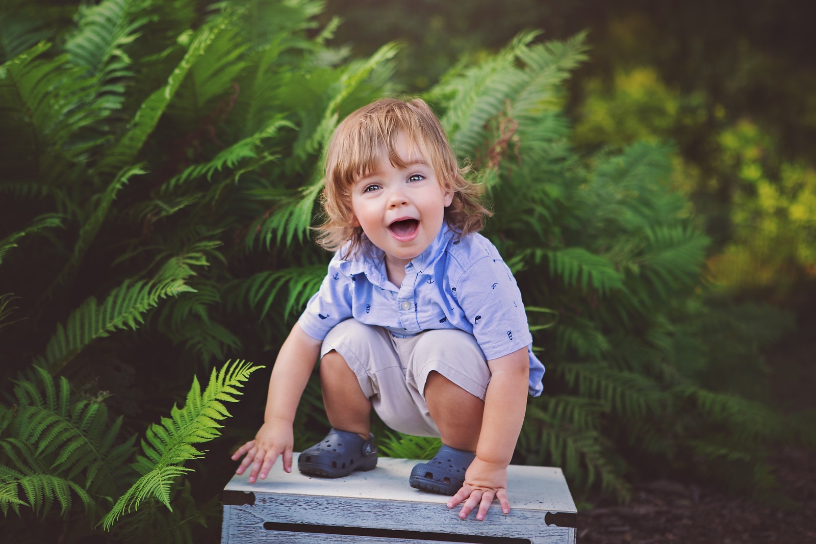 Little Boy posing in Cylburn Arboretum