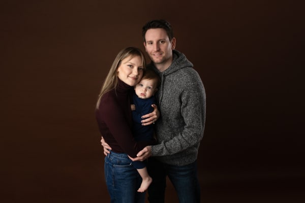 Family poses for 3