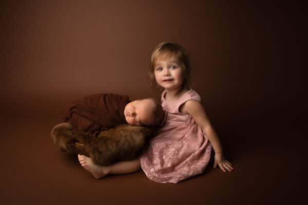 Studio newborn and sibling photoshoot what to expect