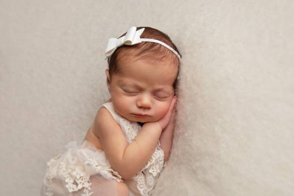 Posed newborn photo from an Owings Mills family's studio session