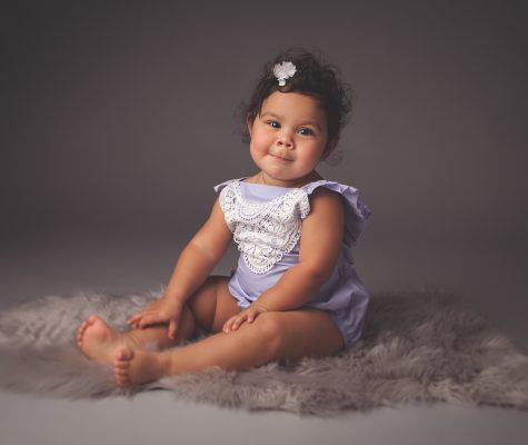 Cute toddler in blue