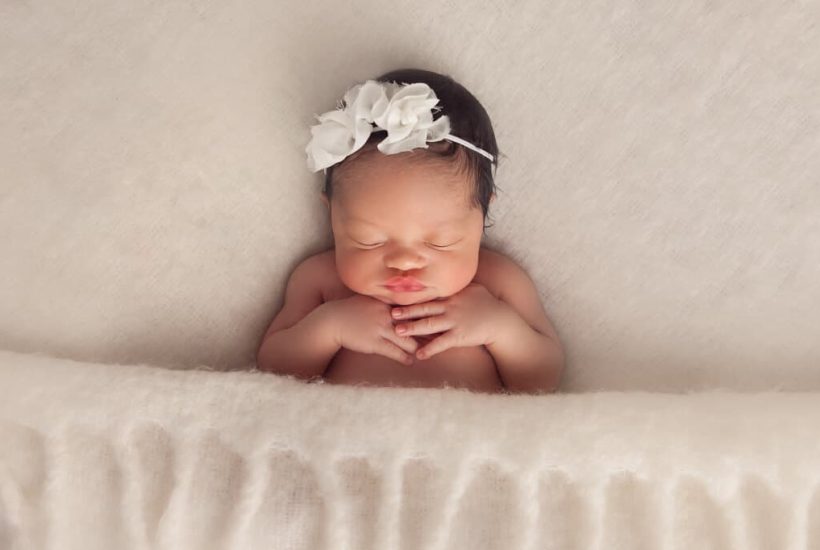 Sleeping newborn portrait photographed in Ana Koska’s Timonium studio near Baltimore