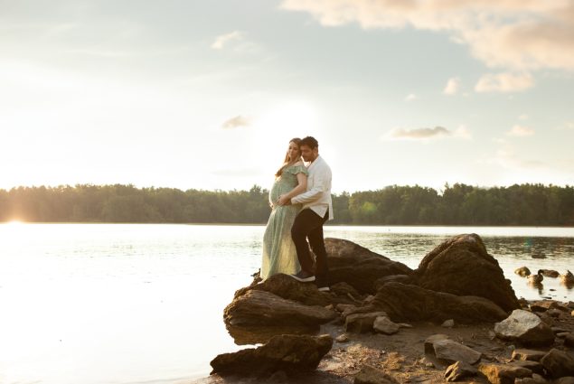 Artistic maternity portrait photographed near Baltimore by Ana Koska