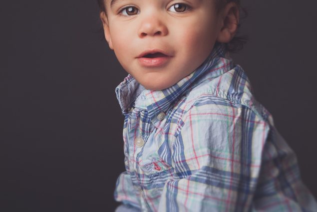 Toddler posing in studio