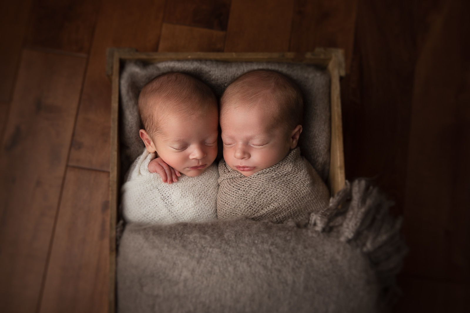 Twin Boys in newborn studio session