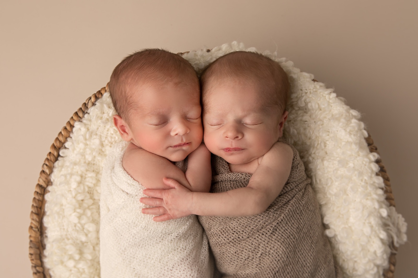 Twin Boys in newborn studio session