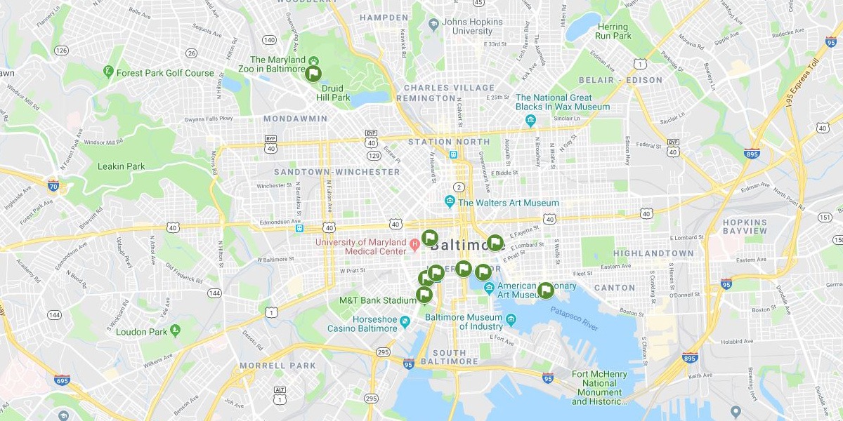 Baltimore Map - Attractions