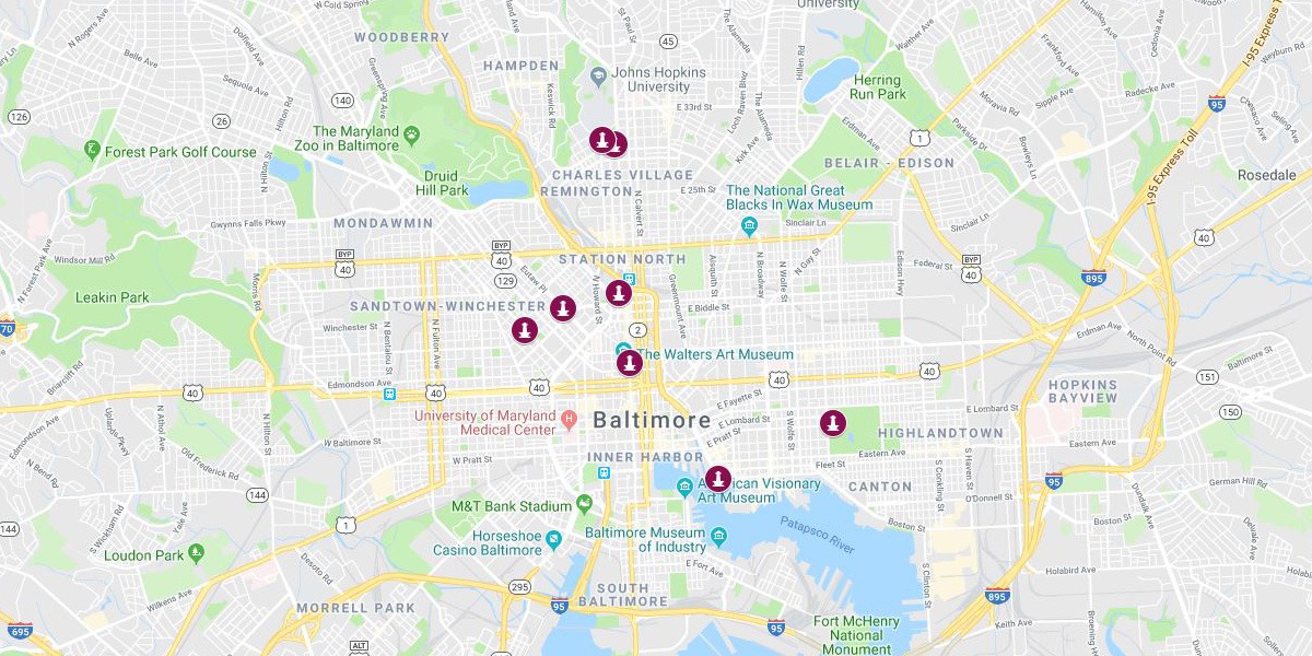 Baltimore Map - Monuments