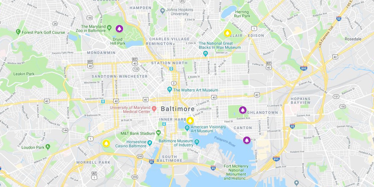 Baltimore Map - Parks