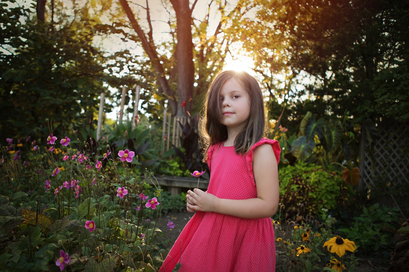 Girl in Red Dress in Cylburn Arboretum