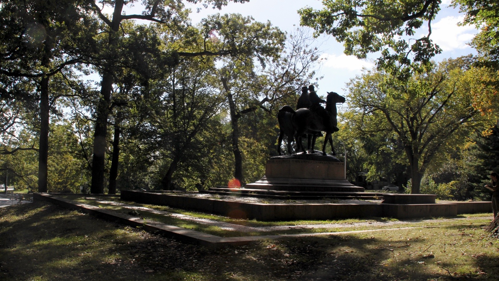 Monuments in Wyman Park Dell