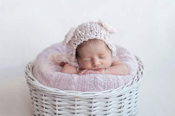 Newborn basket photography safety tips