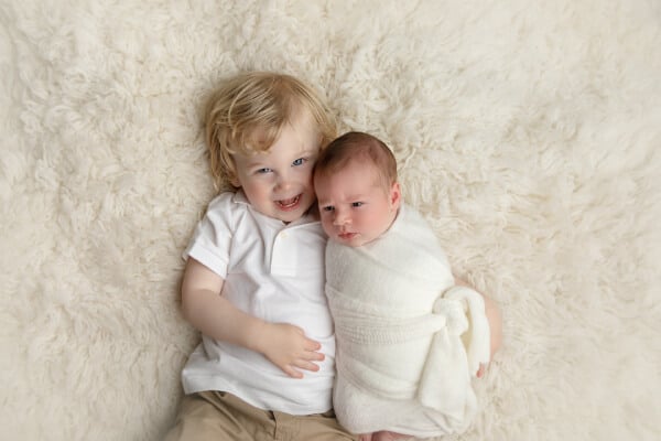 Older brother preparation for photo session