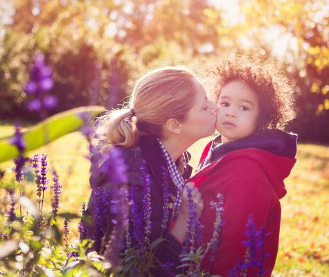 Mom and son portrait in an outdoor family photoshoot