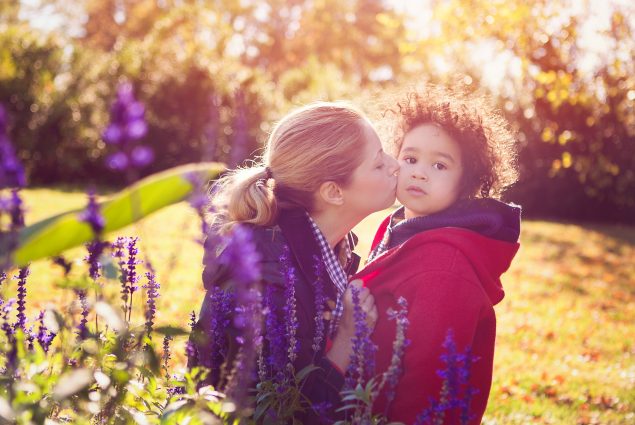 Mom and son portrait in an outdoor family photoshoot