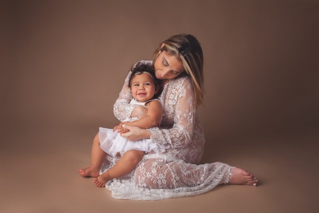 Mommy and baby in studio session