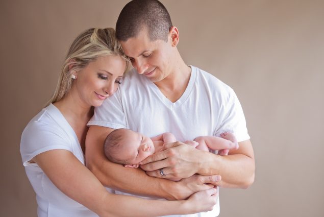 Picture of a family with newborn