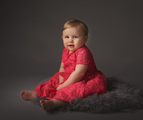 Two year old girl during a milestone photography session
