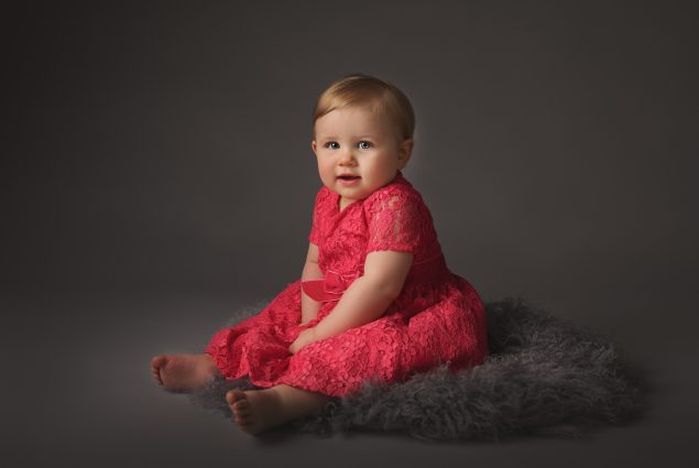 Two year old girl during a milestone photography session